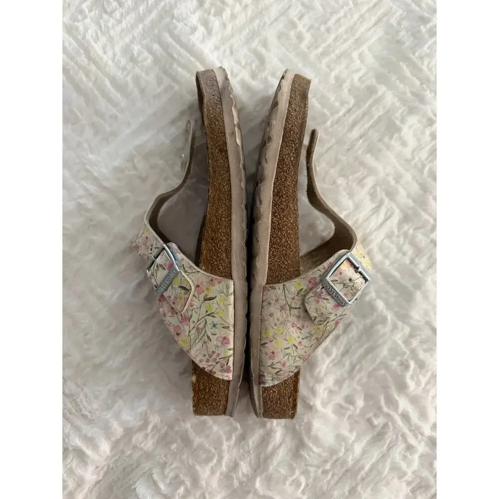 Birkenstock Gizeh Vegan Birko-Flor Watercolor Floral Thong Sandals Cottage Boho